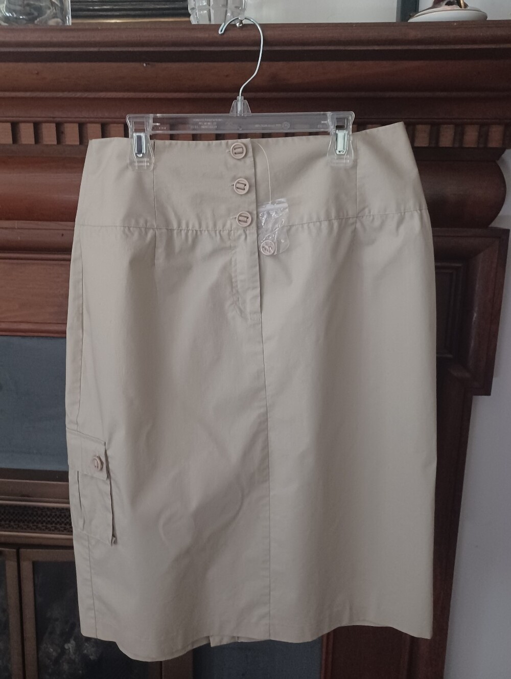 August Silk Light Beige Cargo Skirt